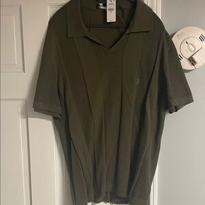 Express Men's Dark Olive Polo Shirt
